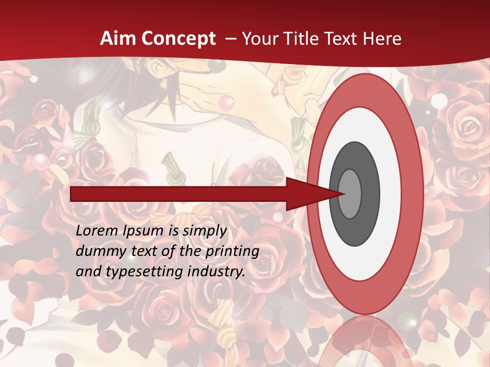 A Man And A Woman Are Hugging With Roses On Them PowerPoint Template