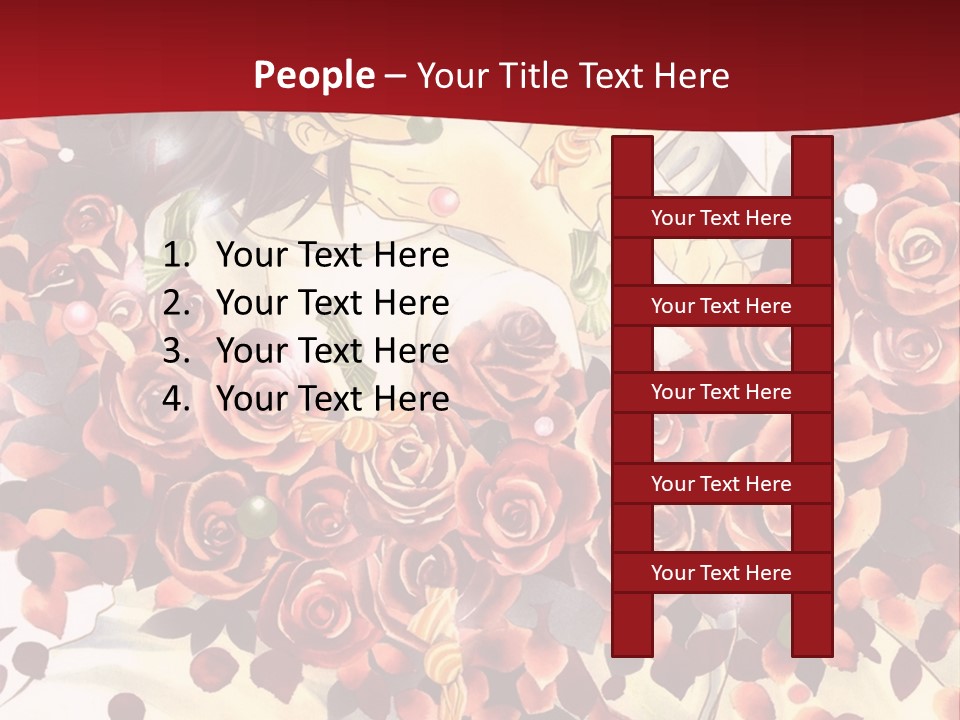 A Man And A Woman Are Hugging With Roses On Them PowerPoint Template