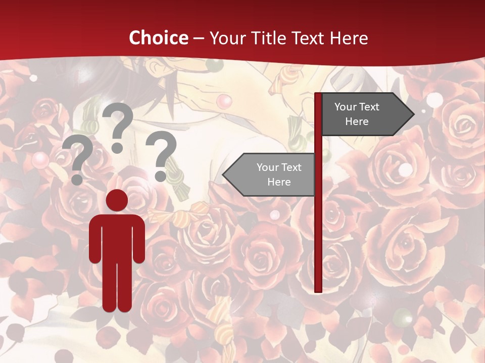 A Man And A Woman Are Hugging With Roses On Them PowerPoint Template