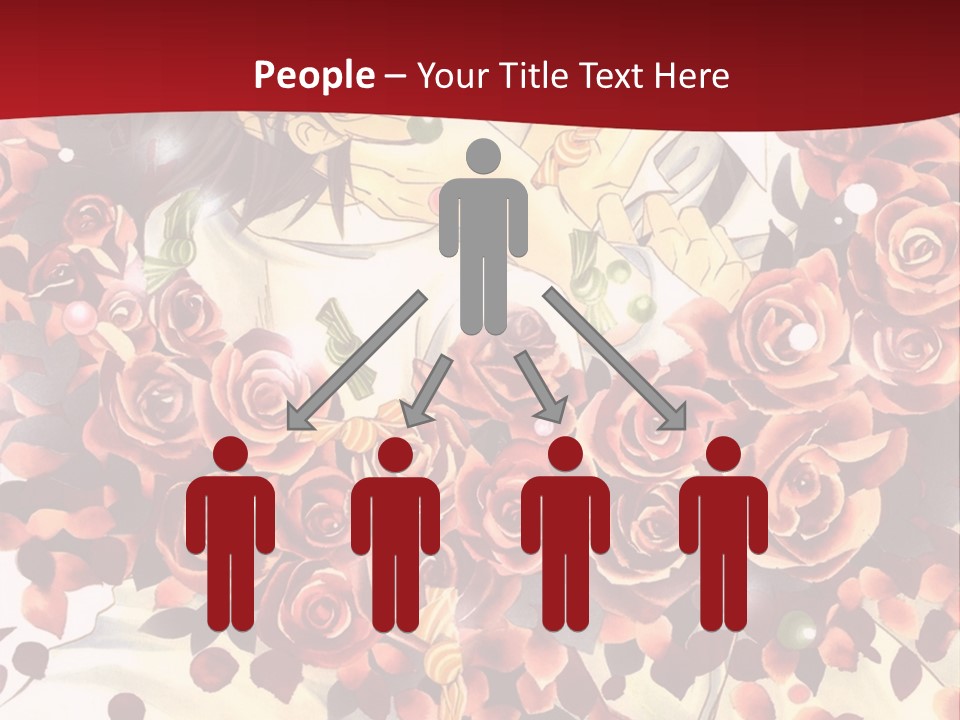 A Man And A Woman Are Hugging With Roses On Them PowerPoint Template