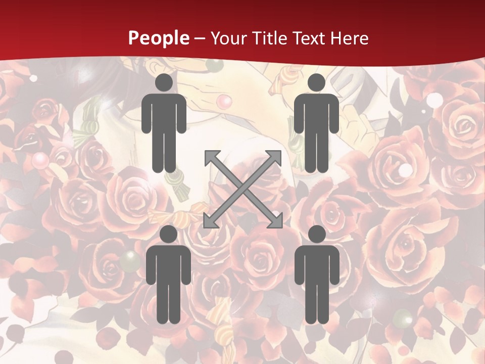 A Man And A Woman Are Hugging With Roses On Them PowerPoint Template