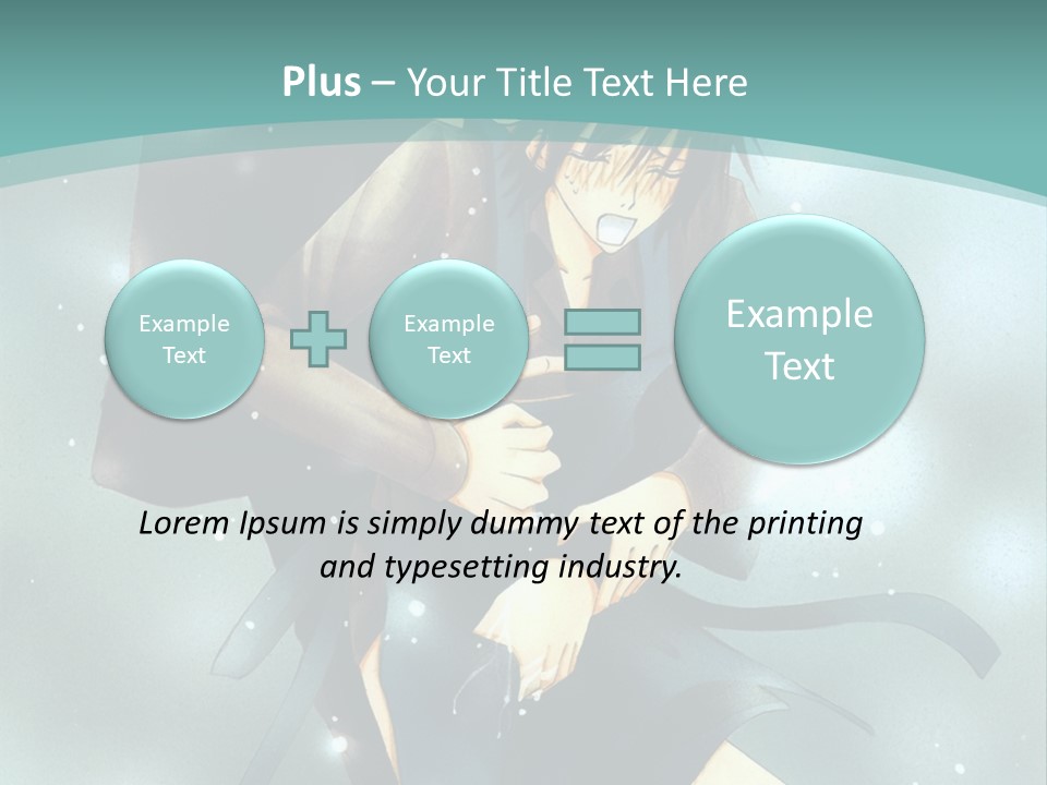 A Couple Of Anime Characters Hugging In Front Of A Blue Background PowerPoint Template