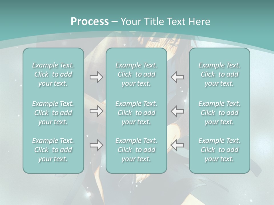 A Couple Of Anime Characters Hugging In Front Of A Blue Background PowerPoint Template