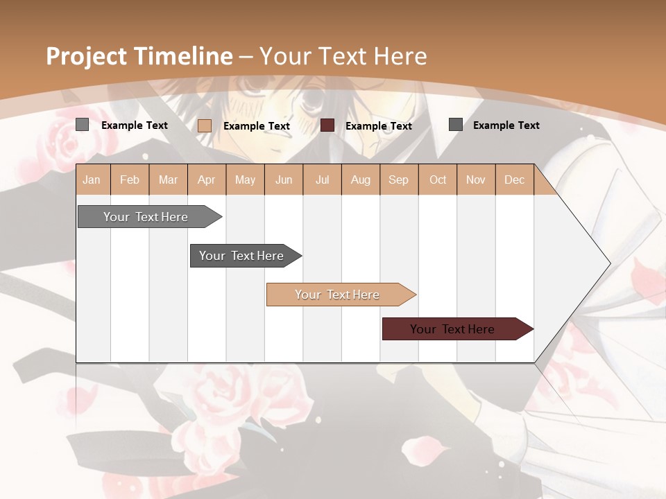 A Couple Of Anime Characters With Flowers In The Background PowerPoint Template