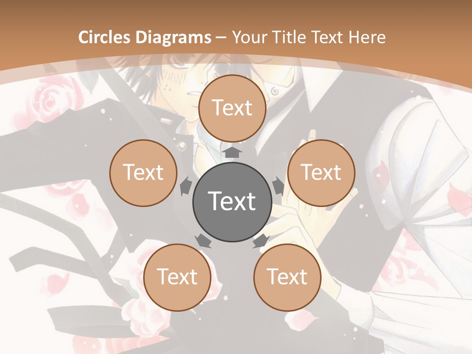 A Couple Of Anime Characters With Flowers In The Background PowerPoint Template