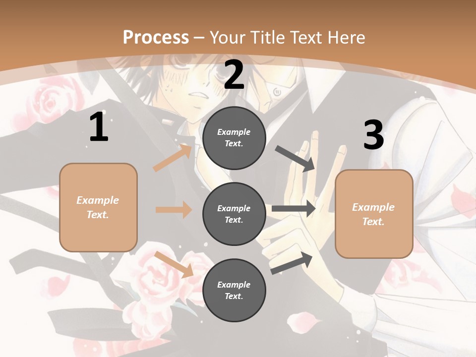 A Couple Of Anime Characters With Flowers In The Background PowerPoint Template