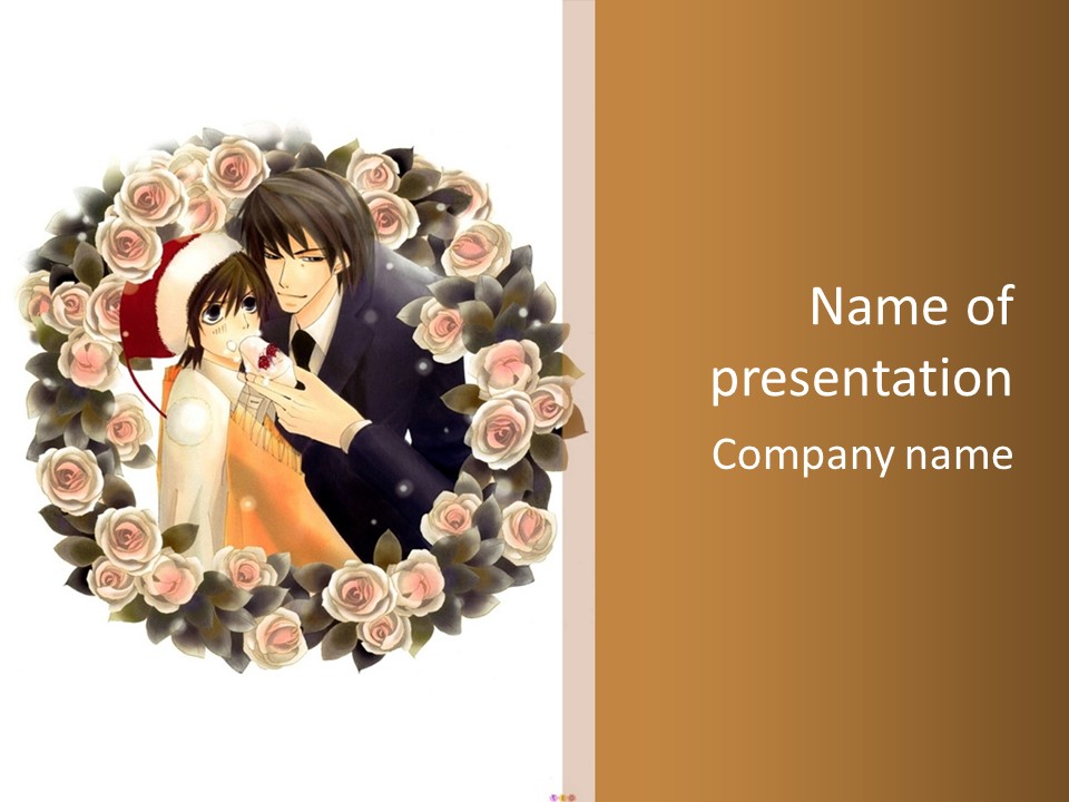 A Picture Of A Man And A Woman Holding Each Other PowerPoint Template