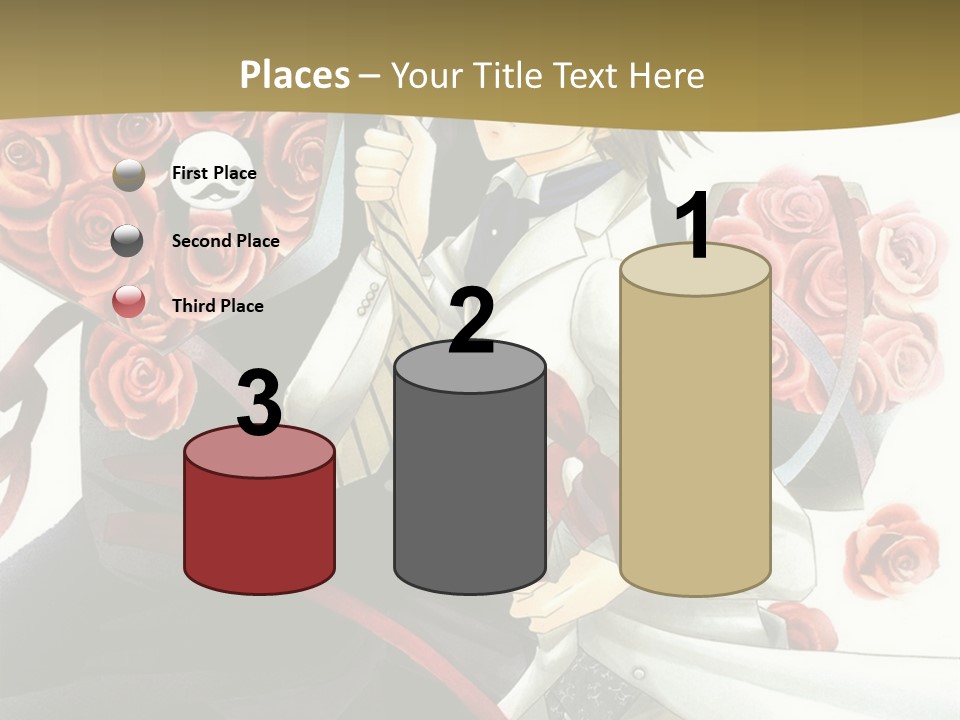 A Man And A Woman Holding Roses In Their Hands PowerPoint Template