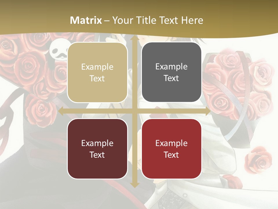 A Man And A Woman Holding Roses In Their Hands PowerPoint Template