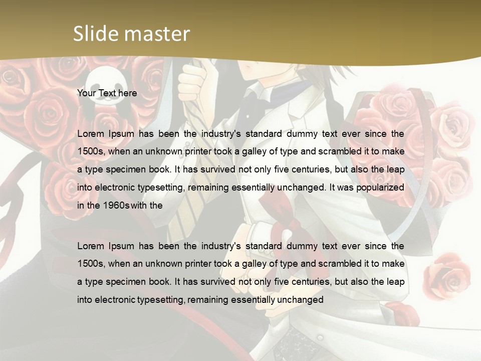 A Man And A Woman Holding Roses In Their Hands PowerPoint Template