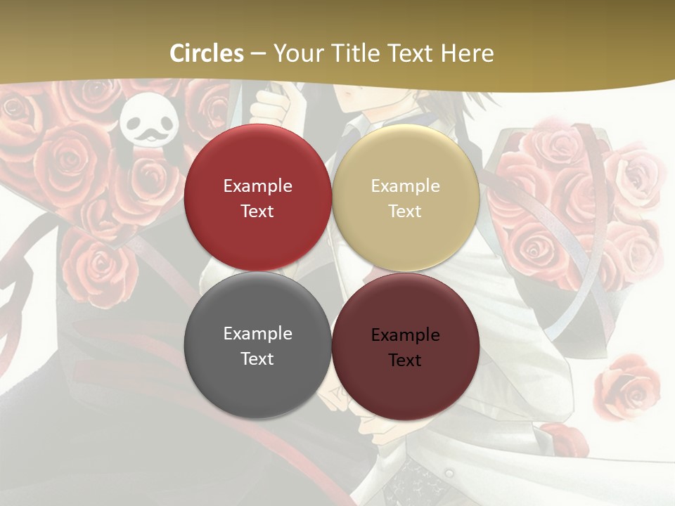 A Man And A Woman Holding Roses In Their Hands PowerPoint Template