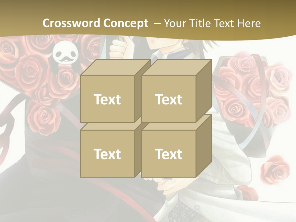 A Man And A Woman Holding Roses In Their Hands PowerPoint Template