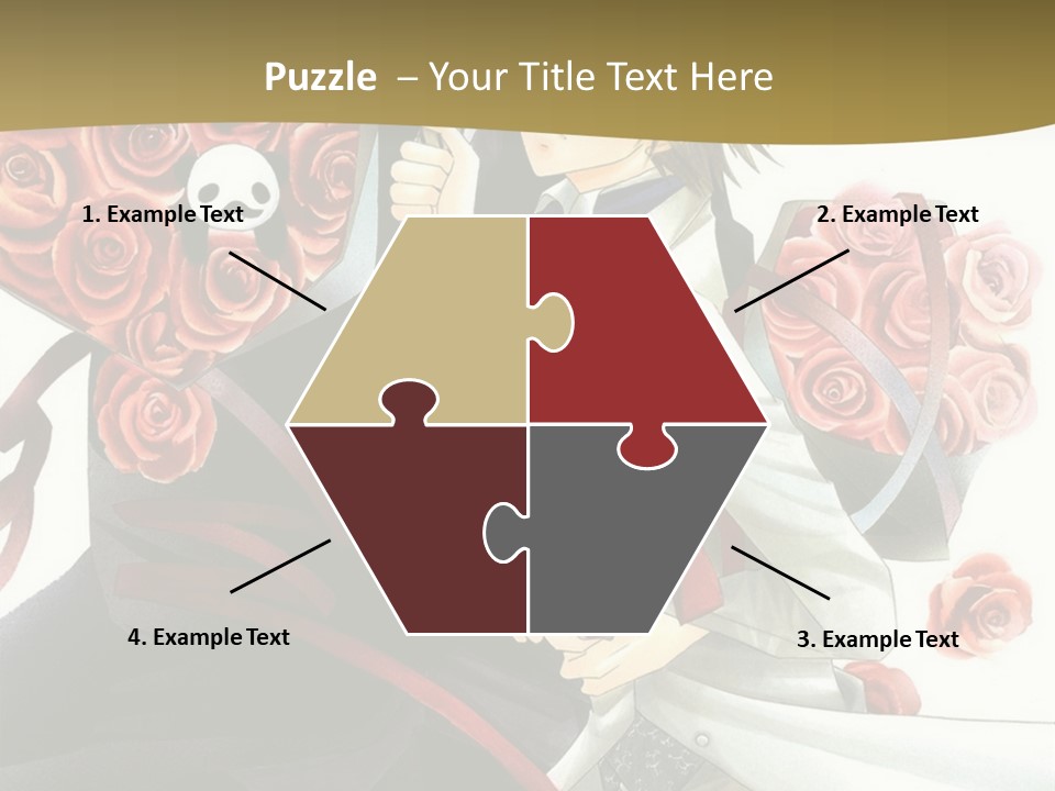 A Man And A Woman Holding Roses In Their Hands PowerPoint Template