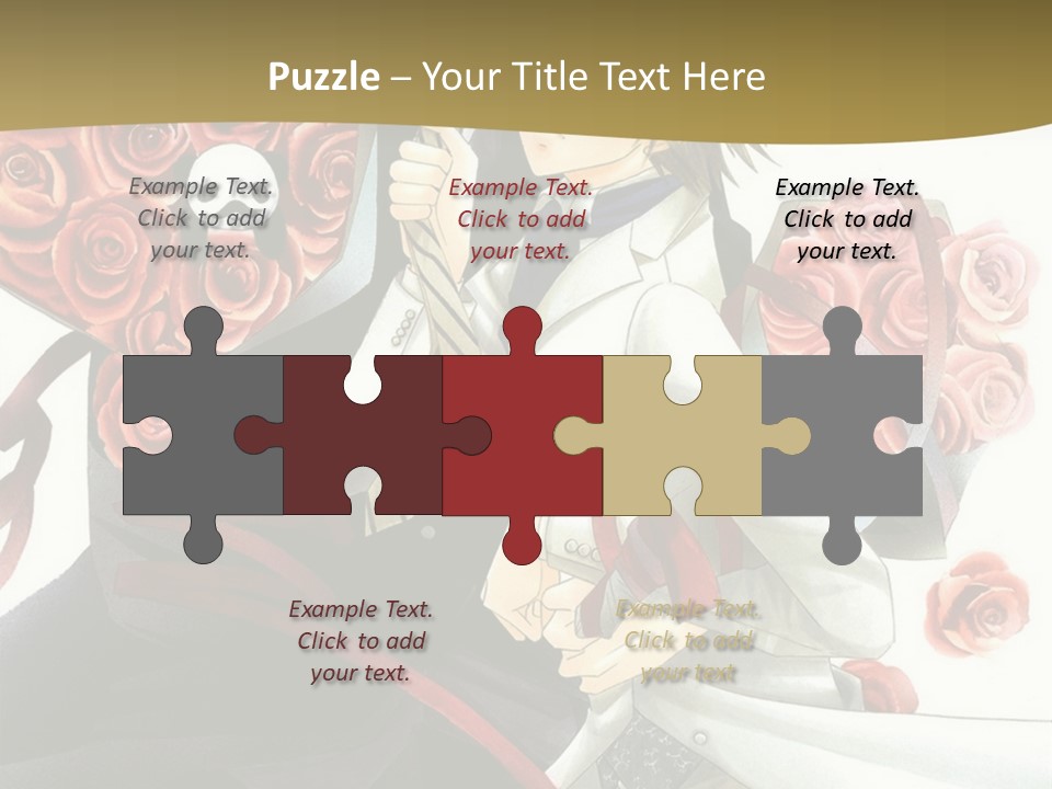 A Man And A Woman Holding Roses In Their Hands PowerPoint Template