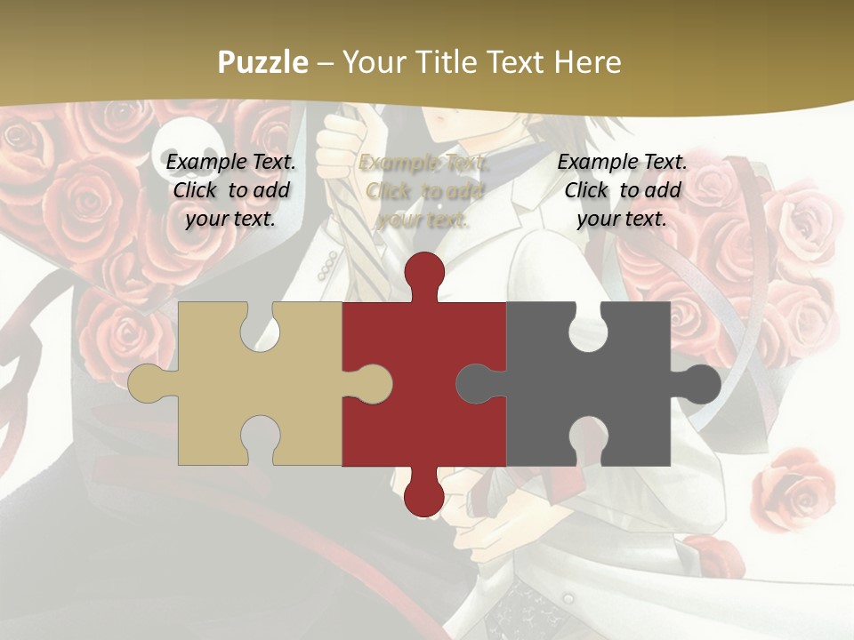 A Man And A Woman Holding Roses In Their Hands PowerPoint Template