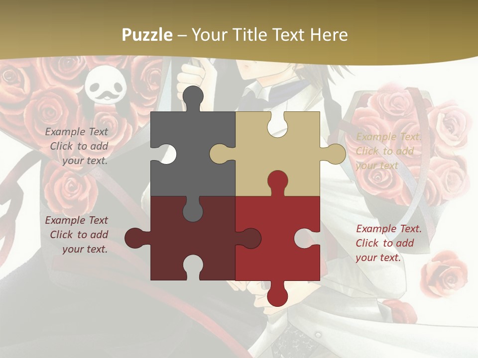 A Man And A Woman Holding Roses In Their Hands PowerPoint Template