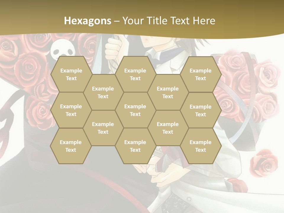 A Man And A Woman Holding Roses In Their Hands PowerPoint Template