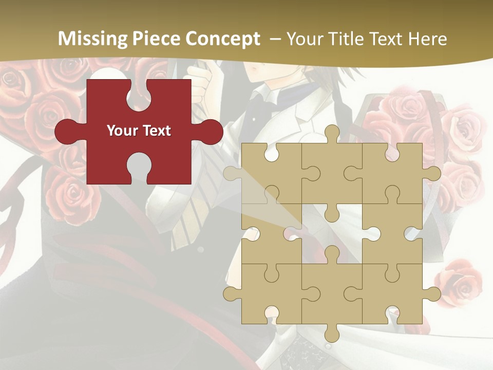 A Man And A Woman Holding Roses In Their Hands PowerPoint Template