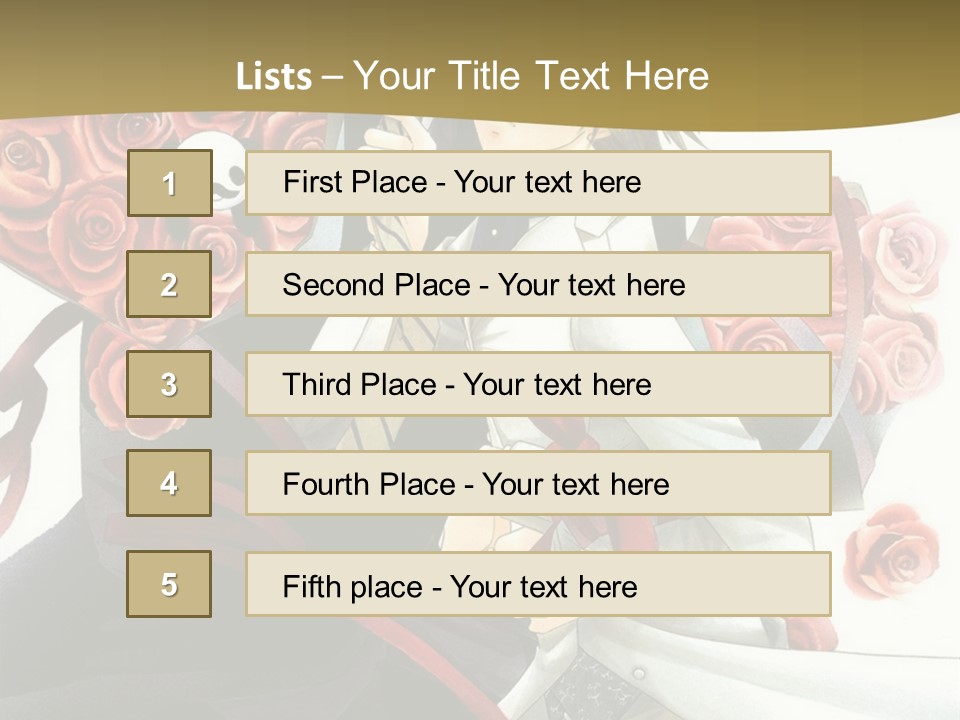 A Man And A Woman Holding Roses In Their Hands PowerPoint Template