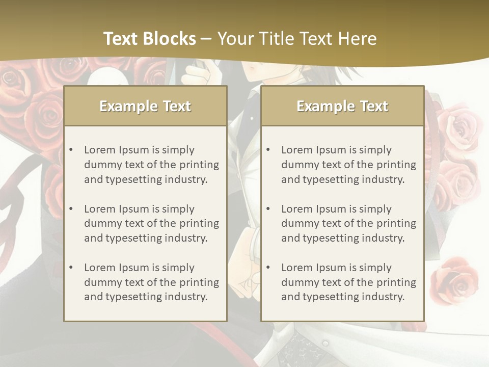 A Man And A Woman Holding Roses In Their Hands PowerPoint Template