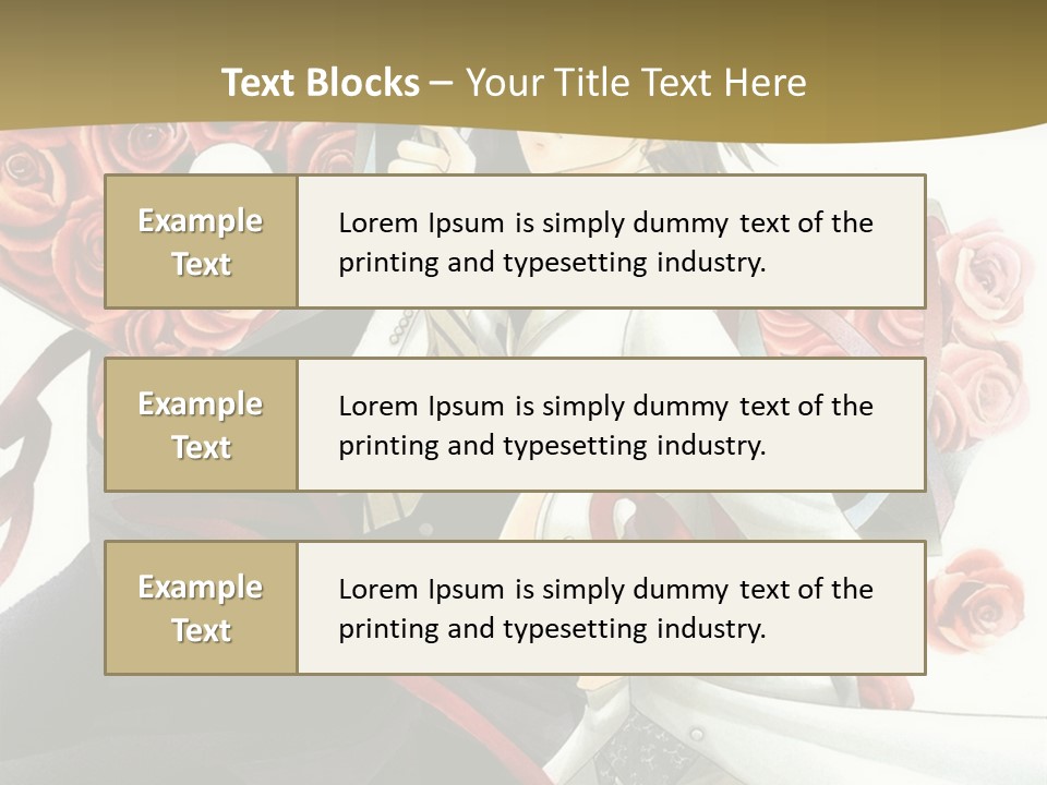 A Man And A Woman Holding Roses In Their Hands PowerPoint Template