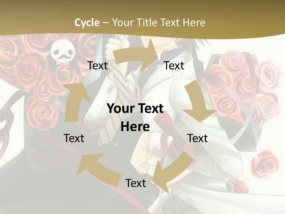 A Man And A Woman Holding Roses In Their Hands PowerPoint Template