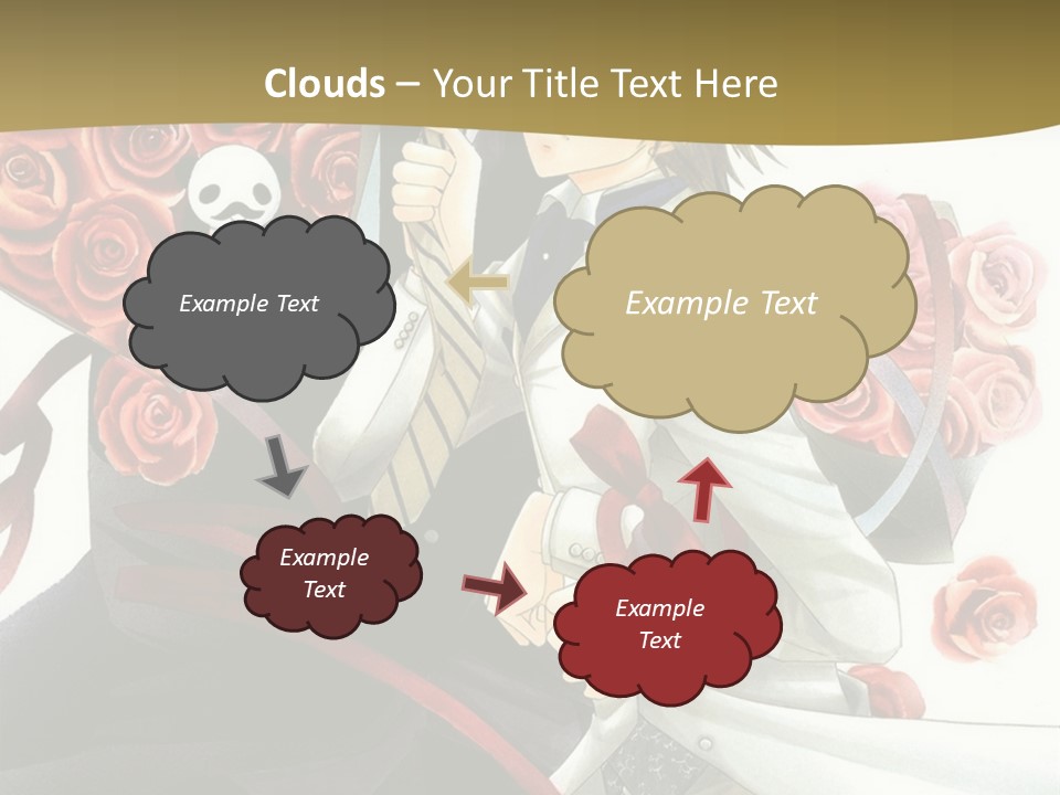 A Man And A Woman Holding Roses In Their Hands PowerPoint Template