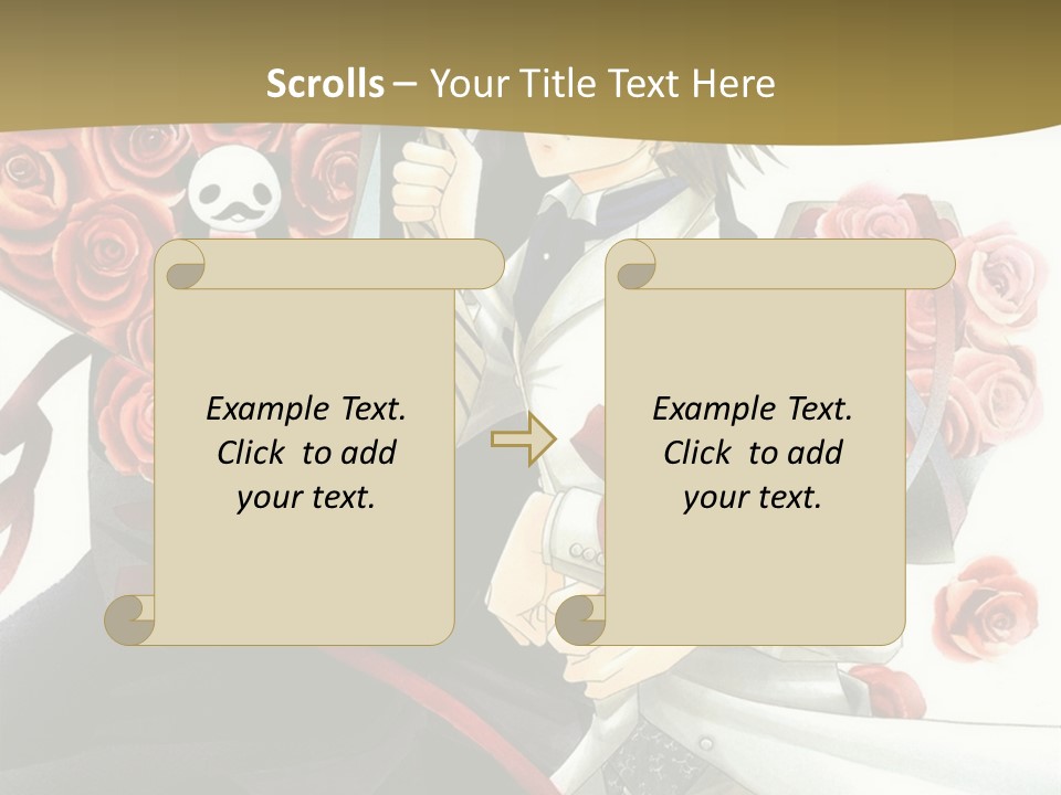 A Man And A Woman Holding Roses In Their Hands PowerPoint Template