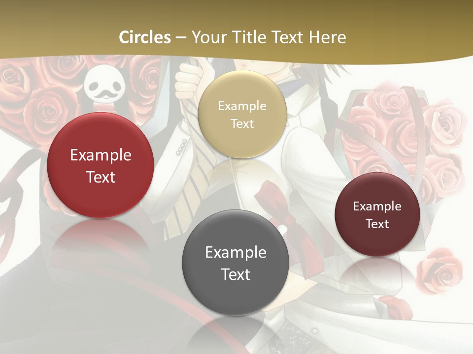 A Man And A Woman Holding Roses In Their Hands PowerPoint Template