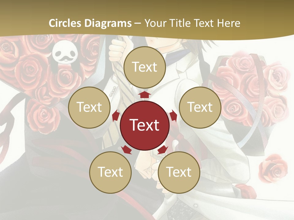 A Man And A Woman Holding Roses In Their Hands PowerPoint Template