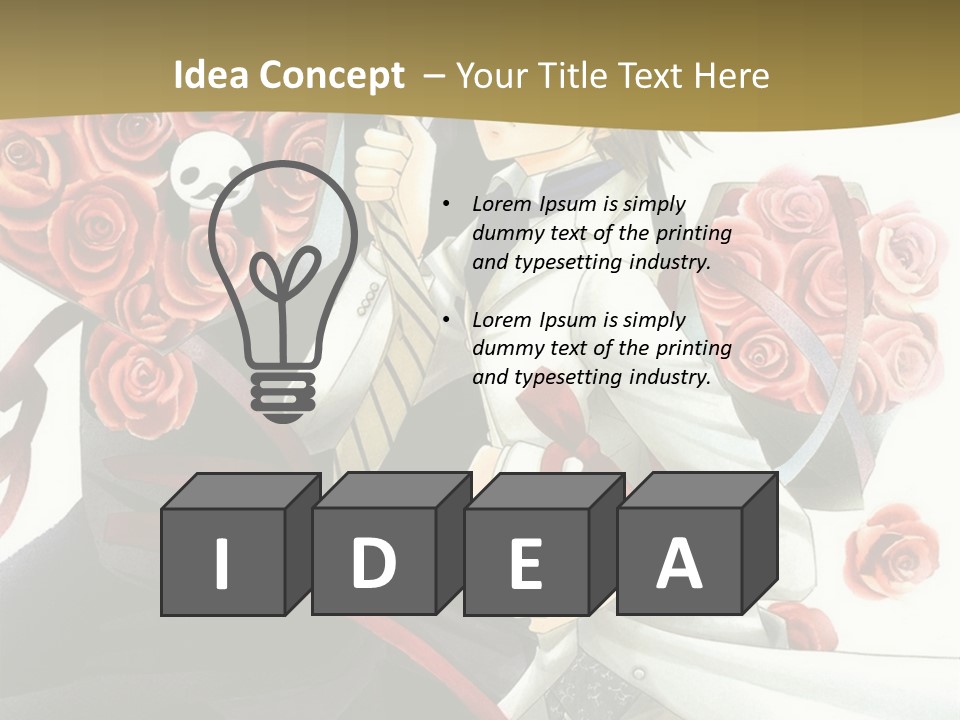 A Man And A Woman Holding Roses In Their Hands PowerPoint Template