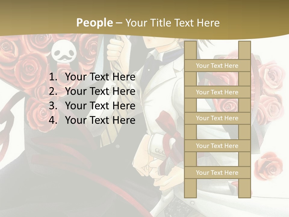 A Man And A Woman Holding Roses In Their Hands PowerPoint Template