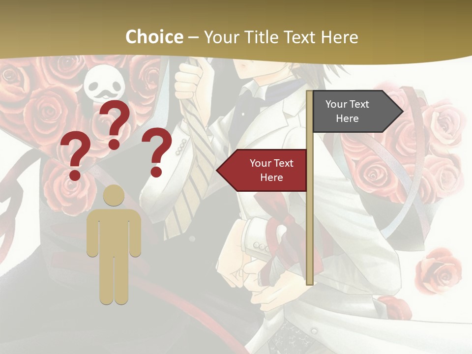 A Man And A Woman Holding Roses In Their Hands PowerPoint Template