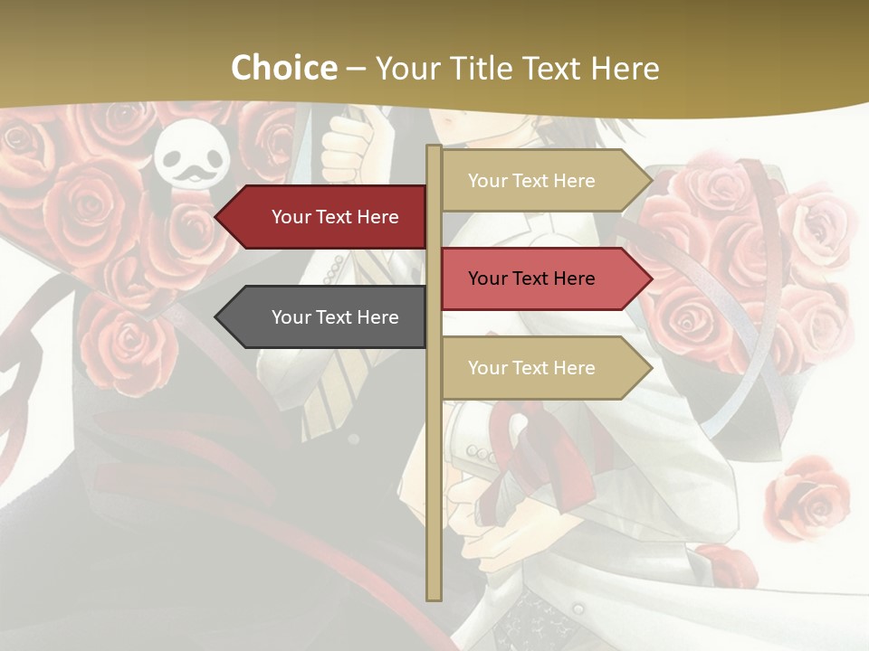 A Man And A Woman Holding Roses In Their Hands PowerPoint Template