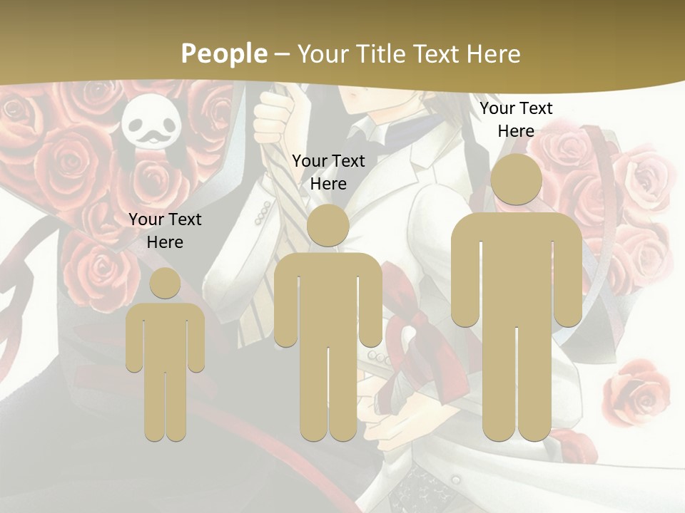 A Man And A Woman Holding Roses In Their Hands PowerPoint Template