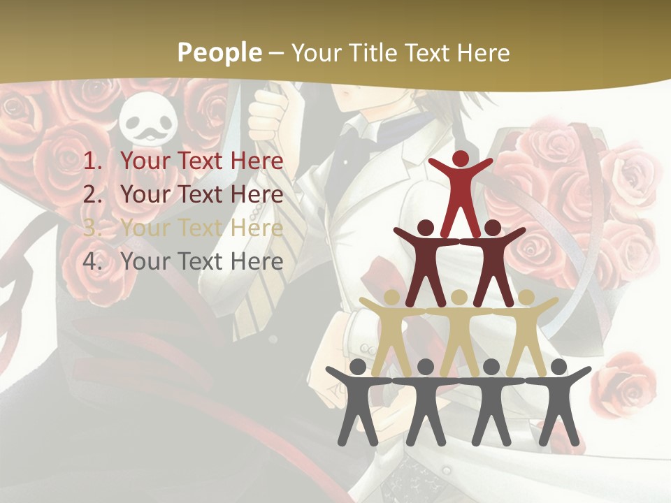 A Man And A Woman Holding Roses In Their Hands PowerPoint Template