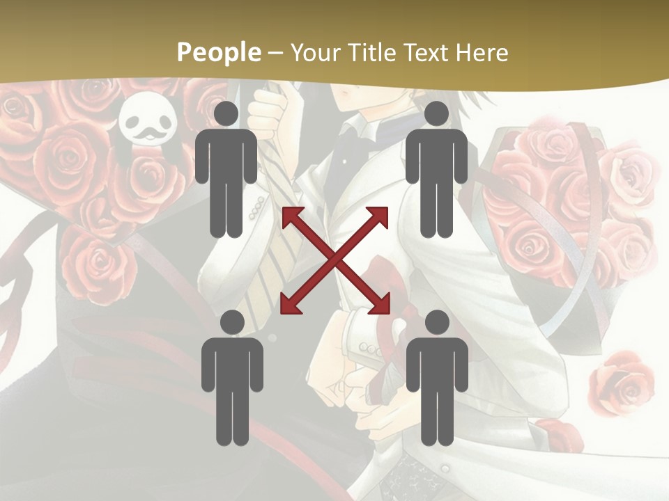 A Man And A Woman Holding Roses In Their Hands PowerPoint Template