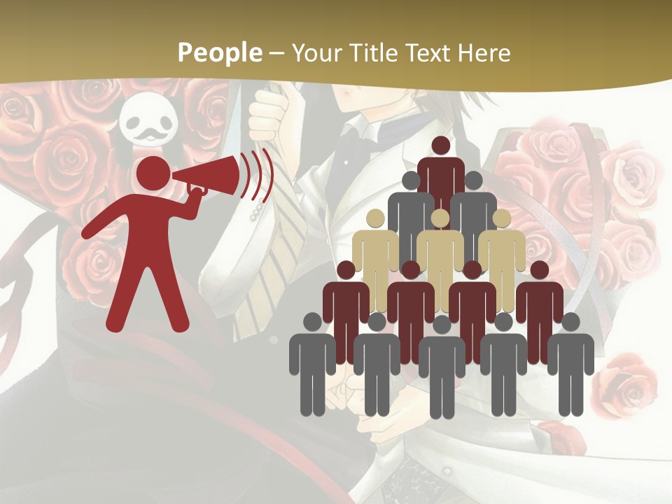 A Man And A Woman Holding Roses In Their Hands PowerPoint Template