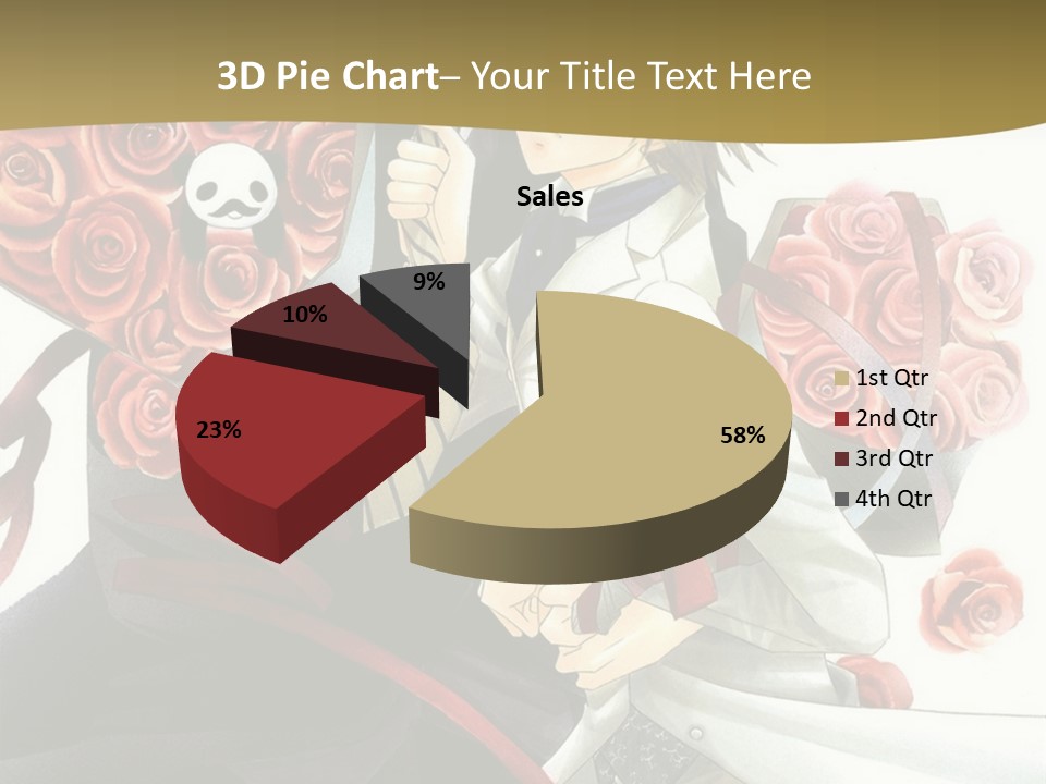 A Man And A Woman Holding Roses In Their Hands PowerPoint Template