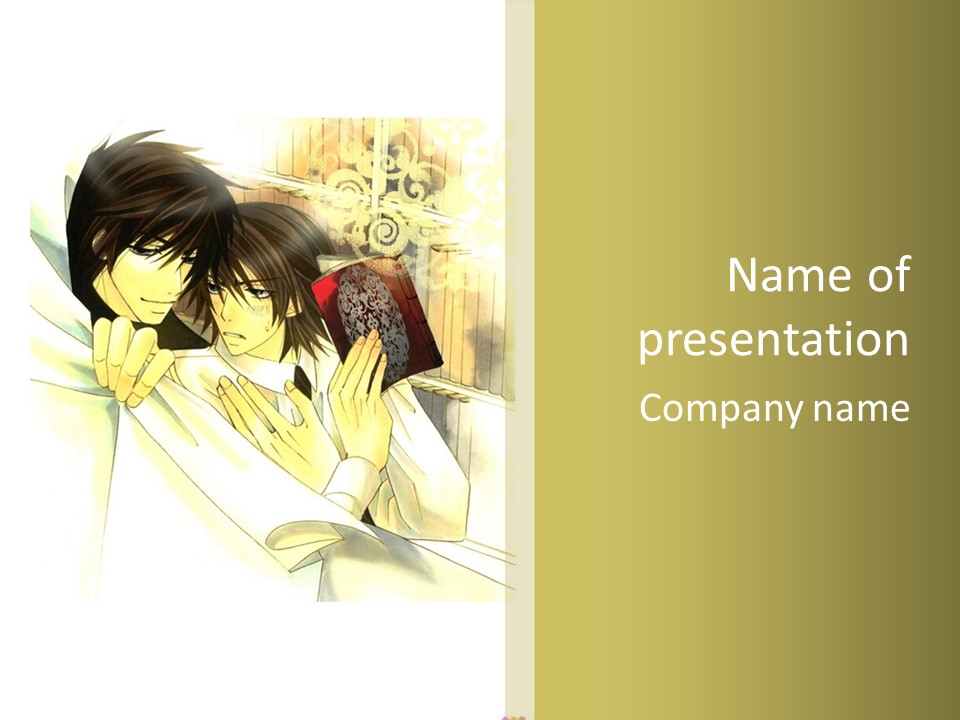 A Man And A Woman Are Hugging In Bed PowerPoint Template