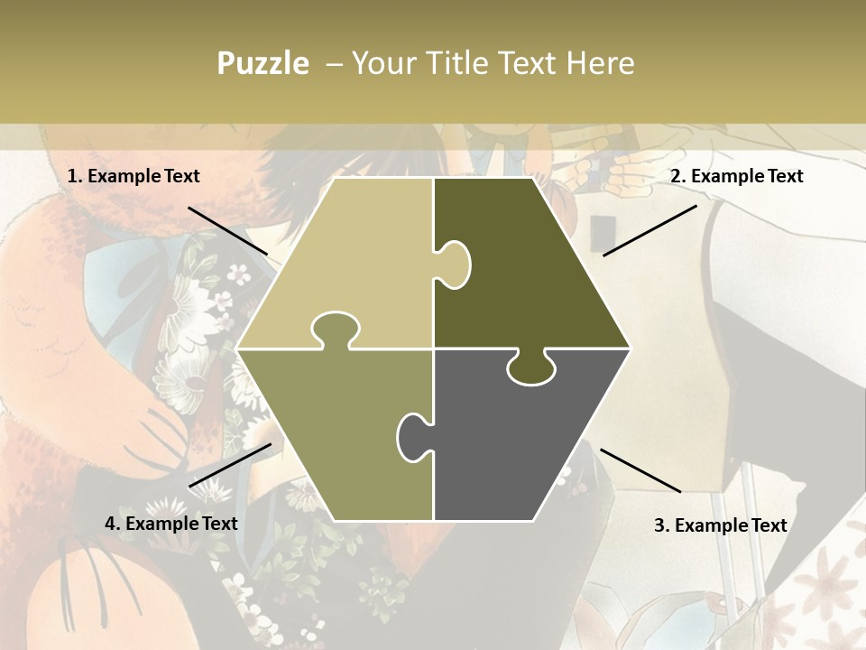 A Couple Of People That Are Holding A Teddy Bear PowerPoint Template