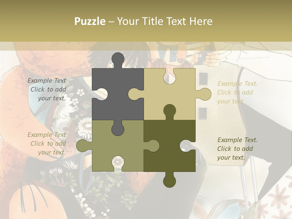 A Couple Of People That Are Holding A Teddy Bear PowerPoint Template