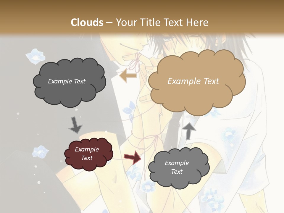 A Couple Of People Sitting Next To Each Other PowerPoint Template