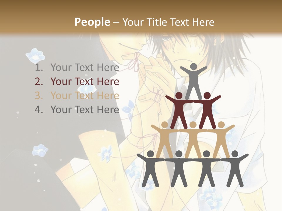 A Couple Of People Sitting Next To Each Other PowerPoint Template