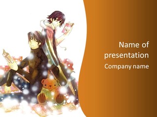 A Couple Of People Sitting On Top Of Each Other PowerPoint Template