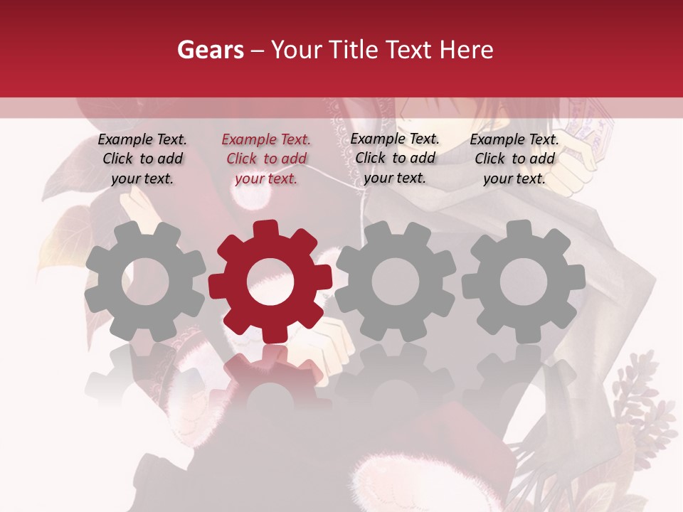 A Couple Of Anime Characters With A Red Background PowerPoint Template