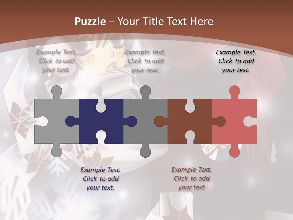 A Couple Of Anime Characters Hugging In Front Of Snow PowerPoint Template