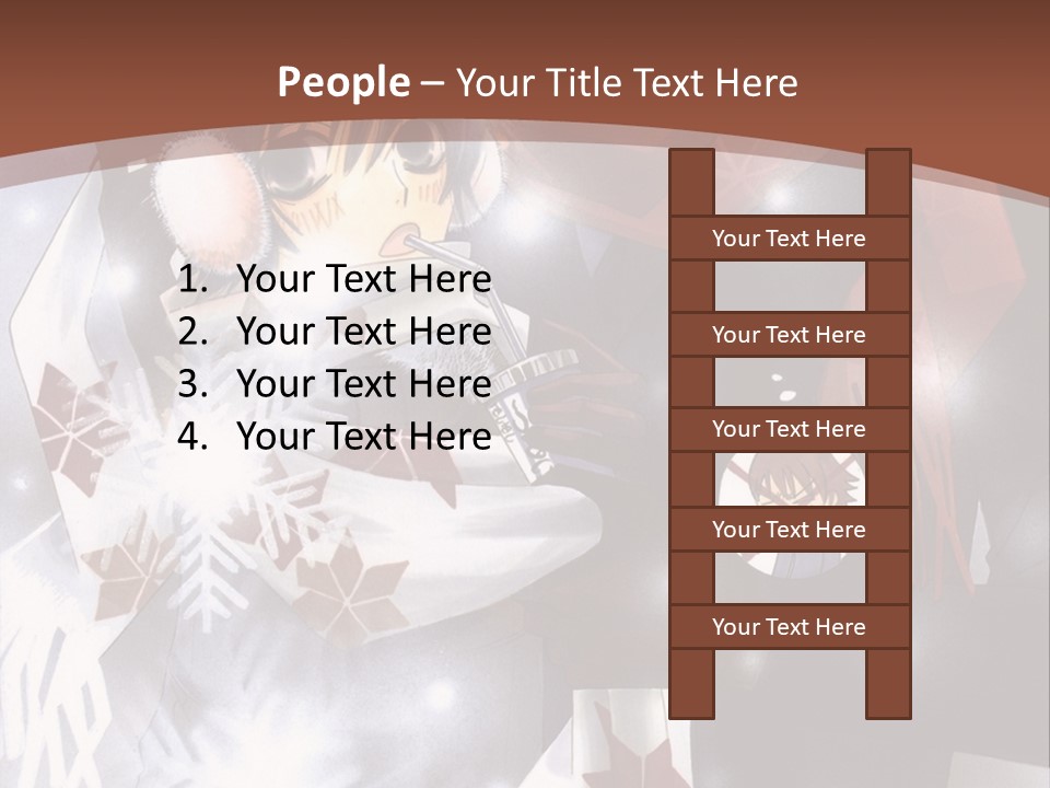 A Couple Of Anime Characters Hugging In Front Of Snow PowerPoint Template