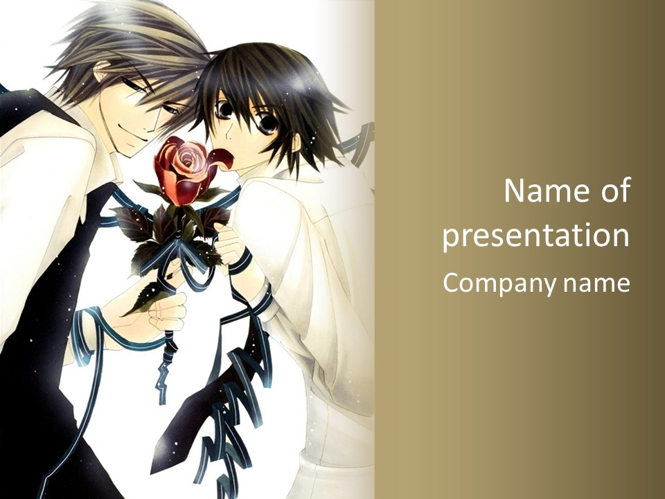 A Couple Of People With A Rose In Their Hand PowerPoint Template