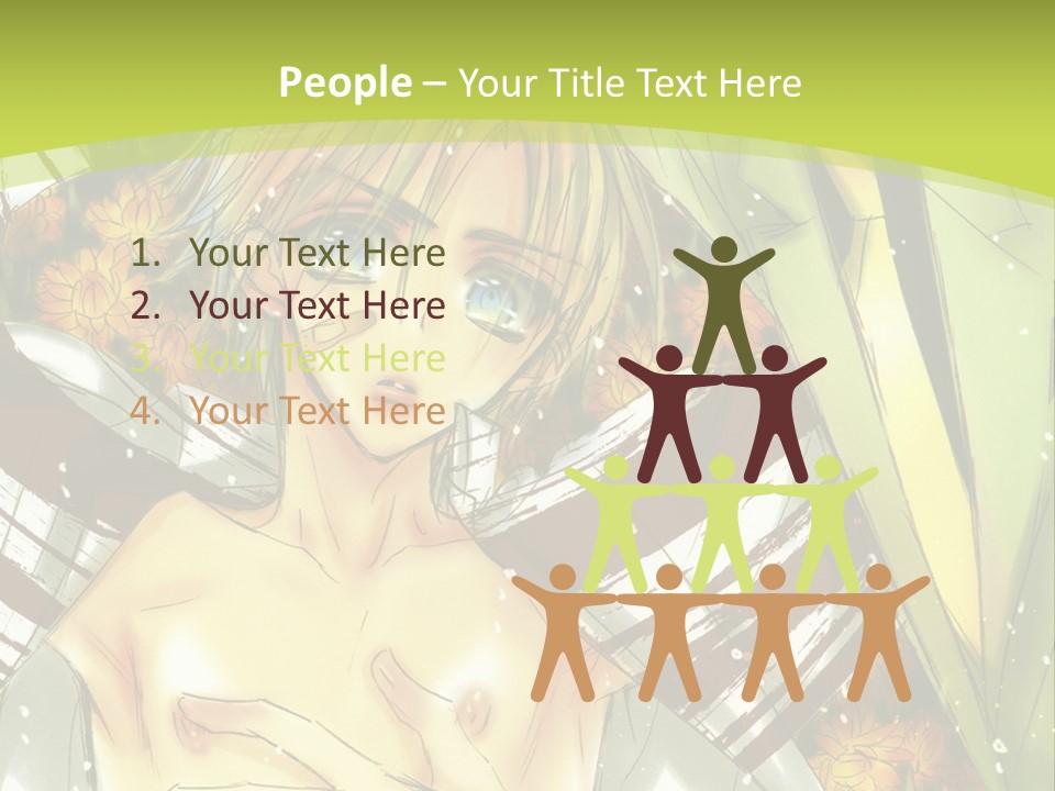 A Couple Of Anime Characters With Flowers In The Background PowerPoint Template